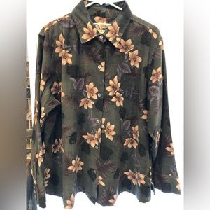 Womens La Cabana long sleeve button down dress shirt  97% polyester, 3 % spandex